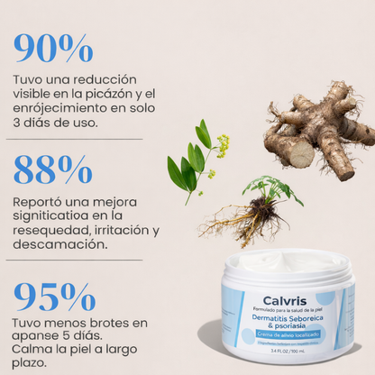Calvris™: Crema para alivio de dermatitis seborreica y psoriasis| Promo 2X1