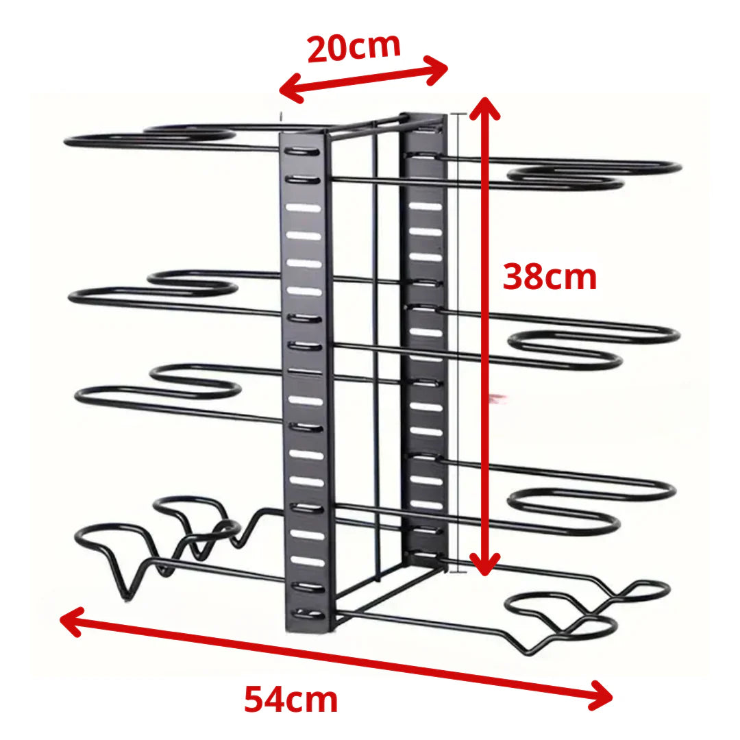 KitchenPro™️ Organizador de Ollas y Sartenes de 8 Niveles-3 en 1