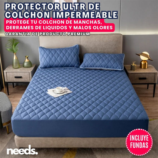 MATCOVER™: PROTECTOR DE COLCHON IMPERMEABLE | INCLUYE FUNDAS DE ALMOHADAS