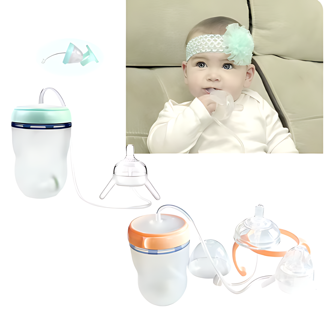 HandsFree™: Tetero manos libres con manguera de succión para bebés