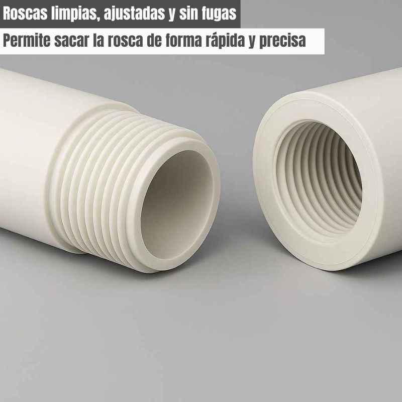 ThreadPro™: Herramienta para rosca de tubos 2 en 1 | Diámetro: 1/2", 3/4"