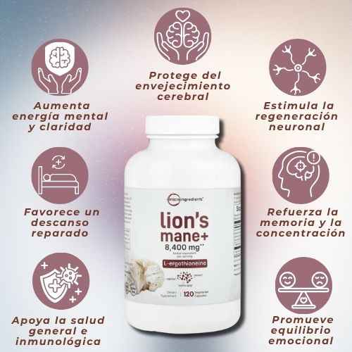 Capsulas Melena de León con L-Ergotioneína 8,400 mg | 120 Capsulas