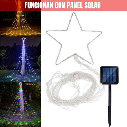 StarLights™: Estrella Cascada Solar LED  Efecto Lluvia 🎄(2 metros)