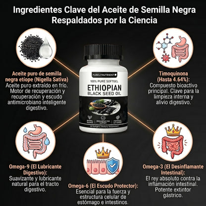Capsulas aceite de semilla negra de Etiopía | Salud y bienestar digestivo