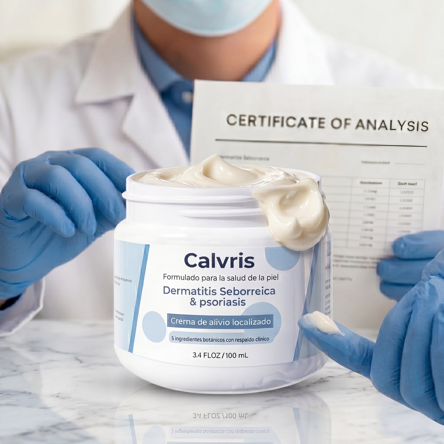 Calvris™: Crema para alivio de dermatitis seborreica y psoriasis