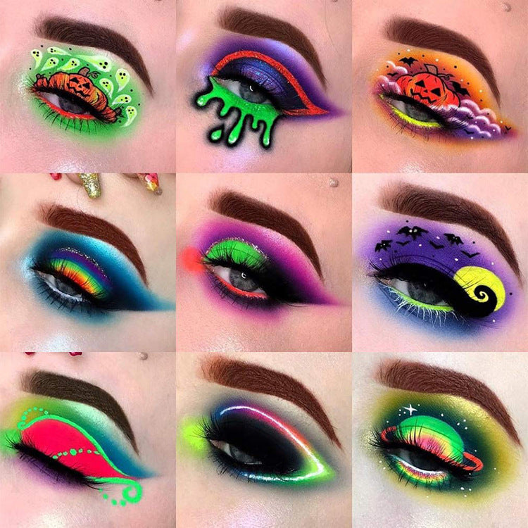 Set X 6 Sombras de Ojos Fluorescente |  Halloween Make-UP 🎃