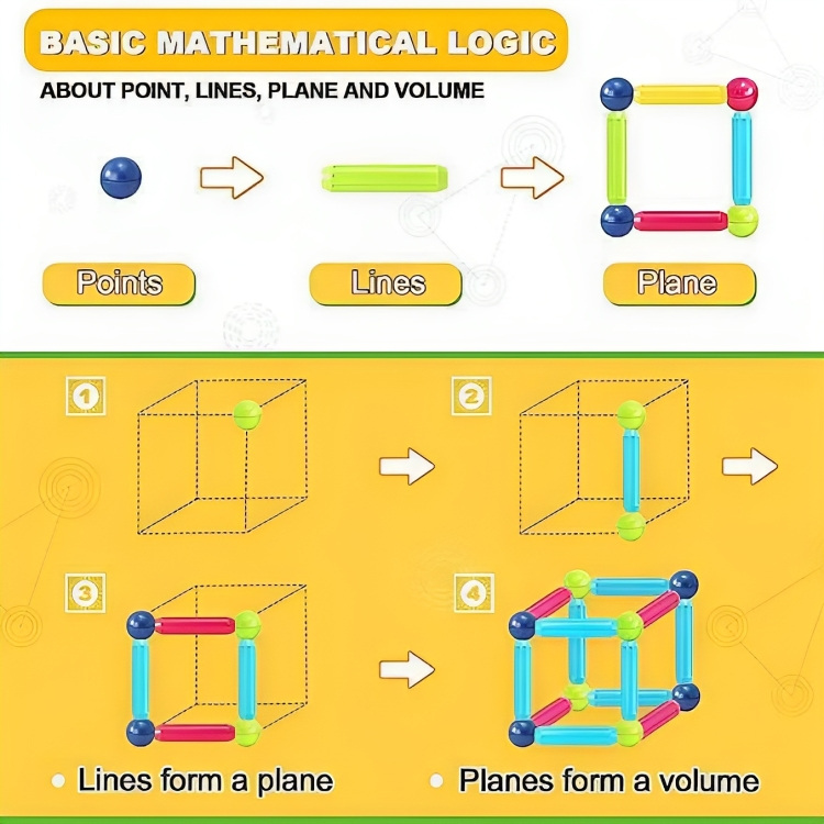 CONSTRUMAGNET™: JUEGO BLOQUES DE CONSTRUCCIÓN MAGNÉTICA  64 PIEZAS