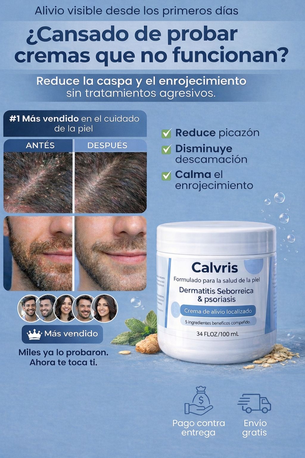 Calvris™: Crema natural que alivia dermatitis y psoriasis