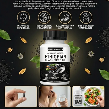 Capsulas aceite de semilla negra de Etiopía | Salud y bienestar digestivo