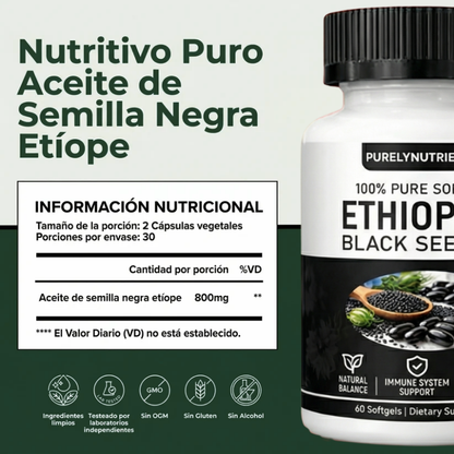 Capsulas aceite de semilla negra de Etiopía | Salud y bienestar digestivo