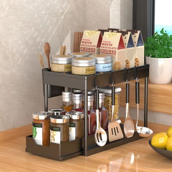 Organizador de 2 niveles para almacenamiento de gran capacidad
