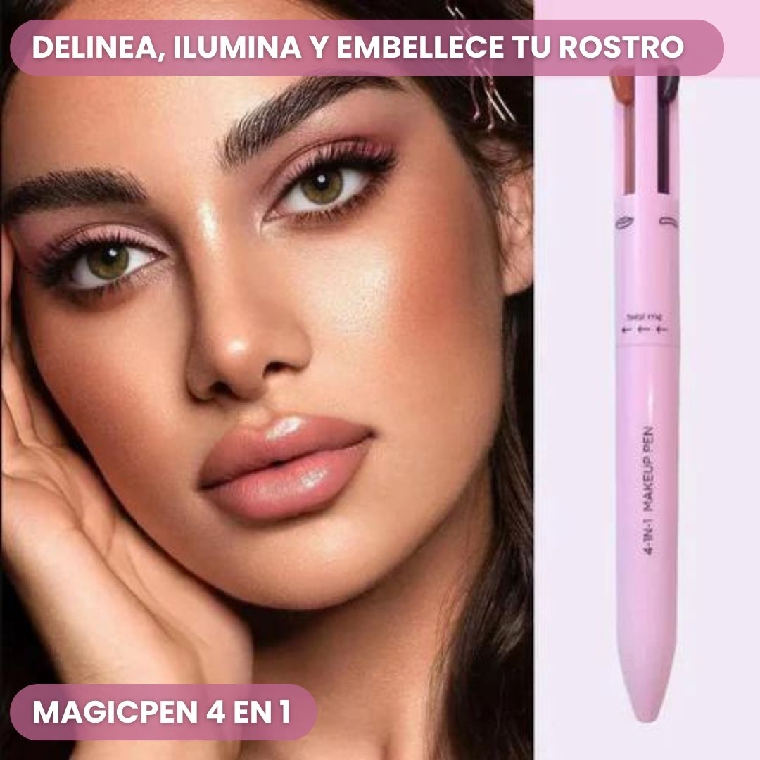 MAGICPEN™ : LÁPIZ DE MAQUILLAJE 4 EN 1 | DELINEADOR OJOS, CEJAS, LABIOS E ILUMINADOR