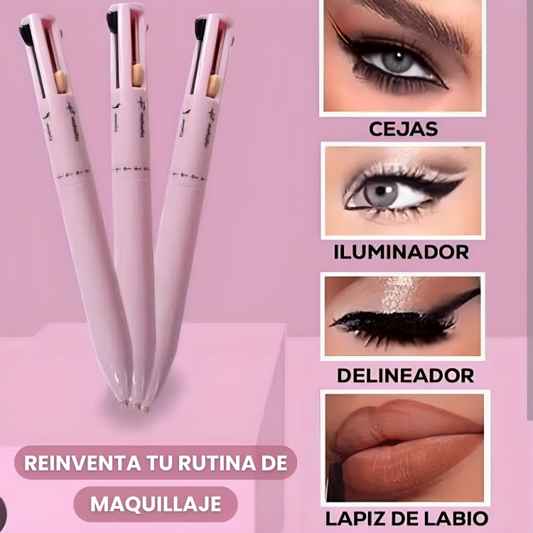 MAGICPEN™ : LÁPIZ DE MAQUILLAJE 4 EN 1 | DELINEADOR OJOS, CEJAS, LABIOS E ILUMINADOR