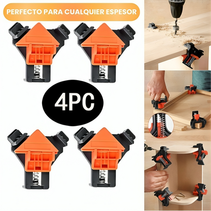 CORNER MATE™: KIT X 4 CLIPS DE FIJACIÓN DE TABLAS PARA ACABADOS PROFESIONALES