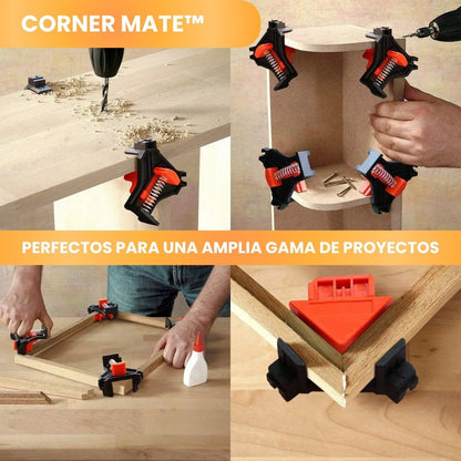 CORNER MATE™: KIT X 4 CLIPS DE FIJACIÓN DE TABLAS PARA ACABADOS PROFESIONALES