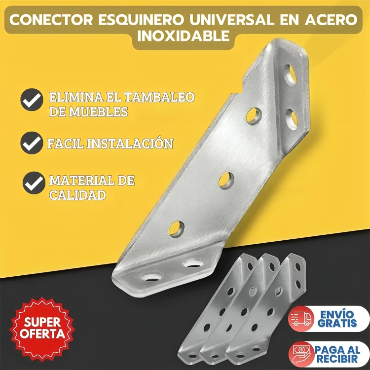 KITX 10 CONECTORES DE ESQUINA UNIVERSAL PARA MUEBLES (INCLUYE: TORNILLOS) ¡SUPER OFERTA🔥!