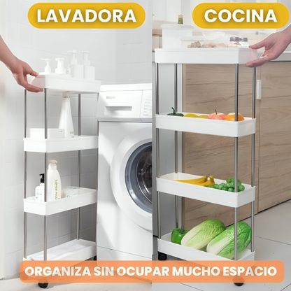 SPACELEAD™: CARRITO ORGANIZADOR DE 4 NIVELES | RESUELVE TUS PROBLEMAS DE ESPACIO Y DESORDEN