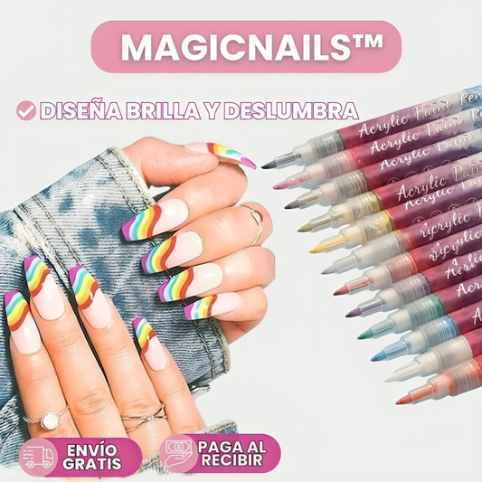 MAGICNAILS™: KIT X 12 MARCADORES PARA DECORAR TUS UÑAS | DISEÑA, BRILLA Y DESLUMBRA