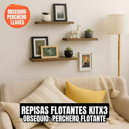 Kit x 3 Repisas Flotantantes + Regalo