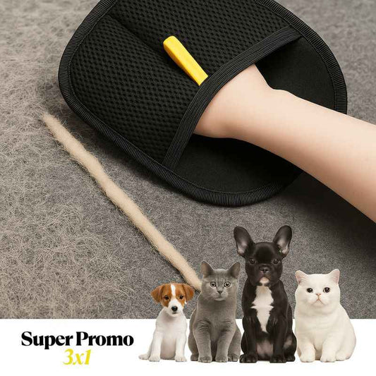 Guante para quitar pelos de mascotas | Oferta 3X1