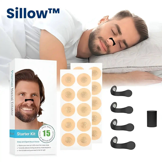 Sillow™: Kit 4 Bandas nasales + 30 parches magnéticos -> Respiración Profunda