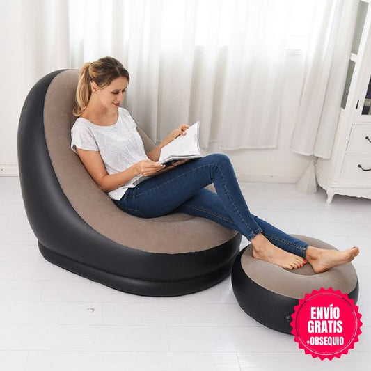 COUCHPUFF™: SOFÁ INFLABLE 2 EN 1| INCLUYE: INFLADOR|TU COMODIDAD ES NUESTRA PRIORIDAD