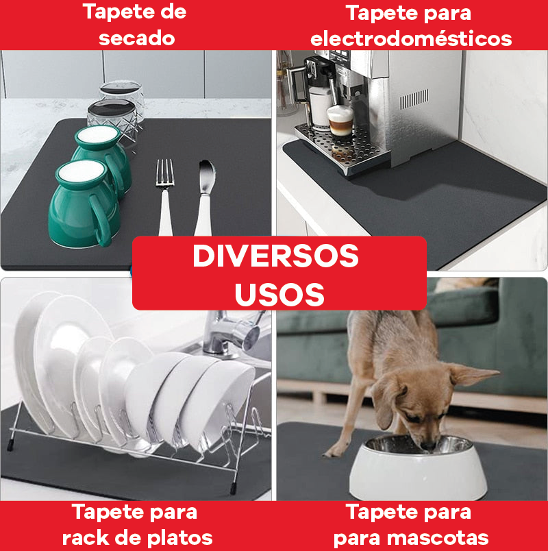 KITCHENMAT™: TAPETE ESCURRIDOR ABSORBENTE PARA TU HOGAR⭐