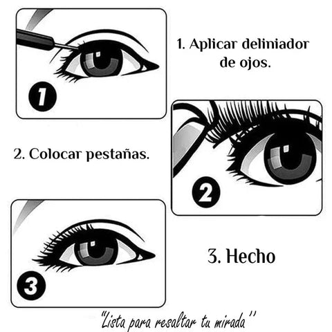 LashMagnet™: Kit Pestañas Magnéticas Reutilizables X 3 + Delineador | Paga 1 Lleva 2