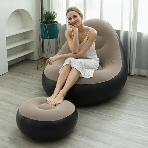 COUCHPUFF™: SOFÁ INFLABLE 2 EN 1| INCLUYE: INFLADOR|TU COMODIDAD ES NUESTRA PRIORIDAD