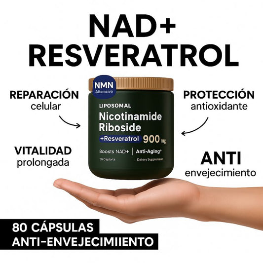 Complejo natural de NAD+ Resveratrol en Cápsulas + Ebook