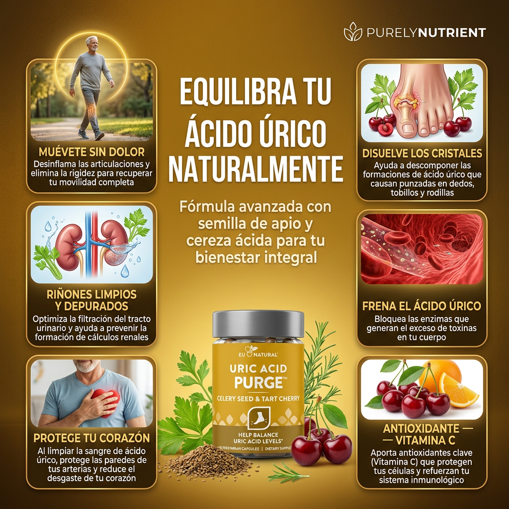 Suplemento natural para el acido úrico | 60 Capsulas
