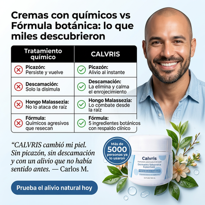 Calvris™: Crema para alivio de dermatitis seborreica y psoriasis