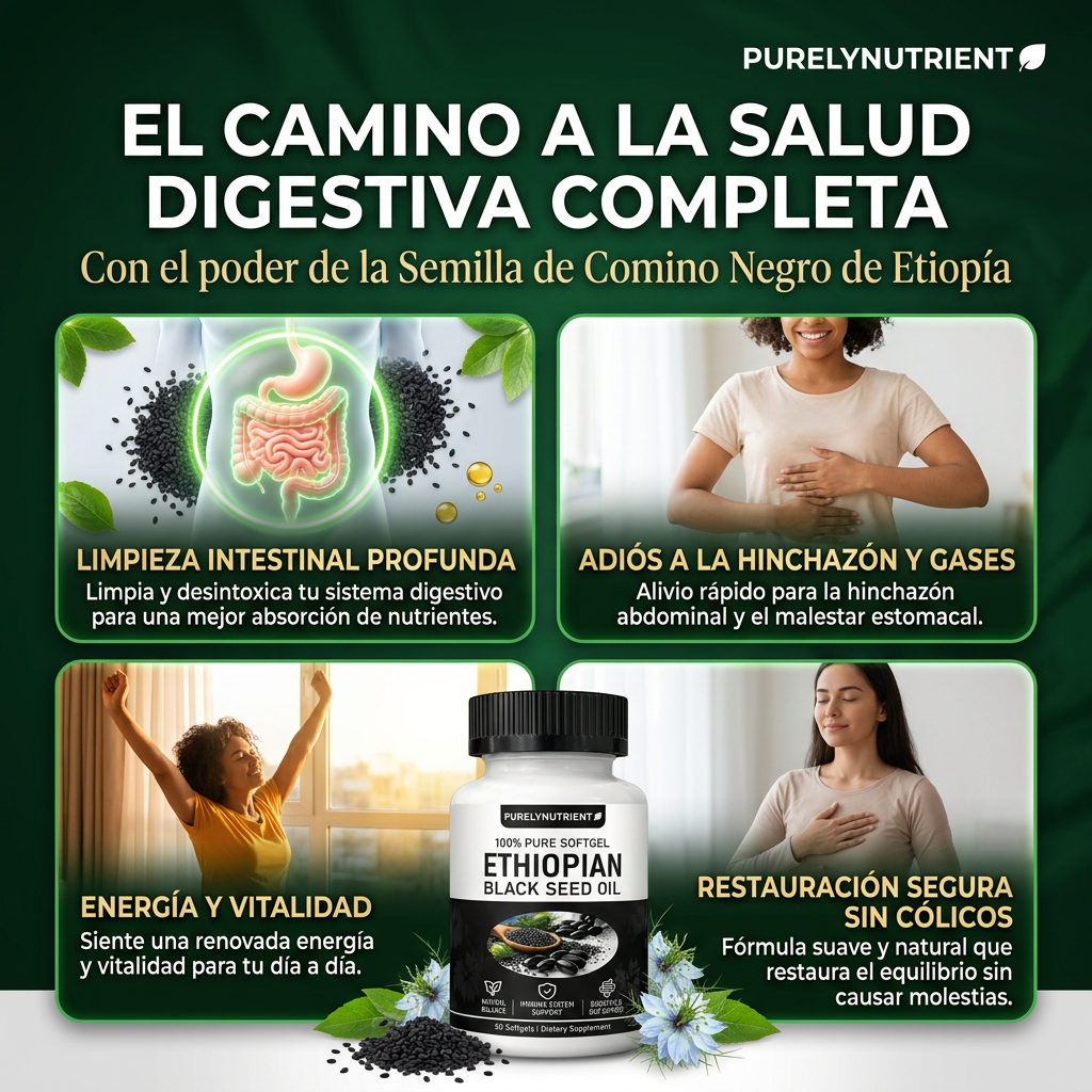 Capsulas aceite de semilla negra de Etiopía | Salud y bienestar digestivo