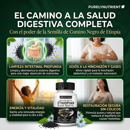Capsulas aceite de semilla negra de Etiopía | Salud y bienestar digestivo