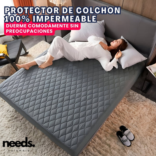 PROTECTOR IMPERMEABLE DE COLCHON ANTIFLUIDOS Y ACOLCHADO | SUPER PROMO