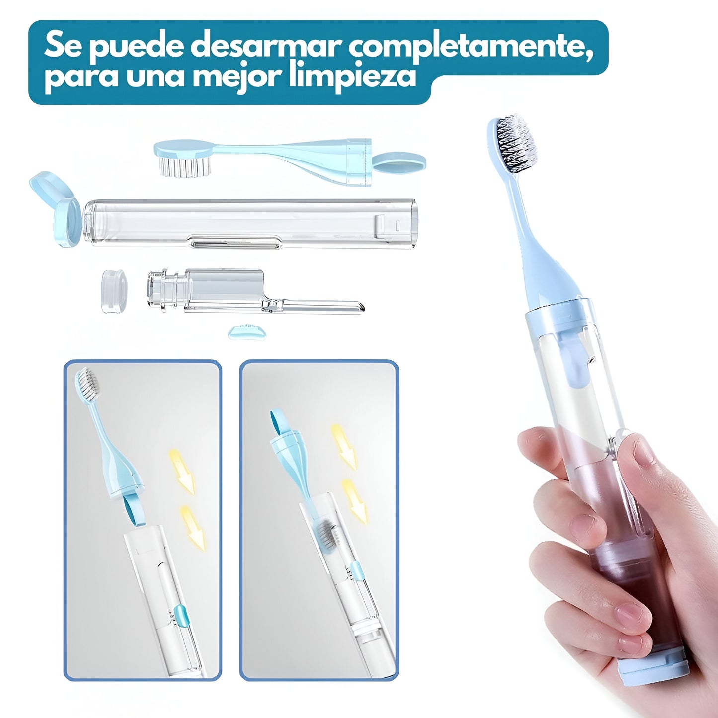 CEPILLO DE DIENTES CON DISPENSADOR INTEGRADO DE CREMA | PROMO 2X1