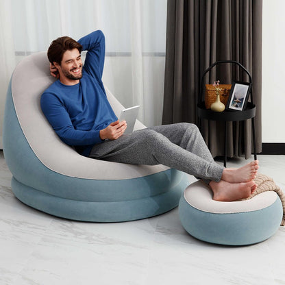 COUCHPUFF™: SOFÁ INFLABLE 2 EN 1| INCLUYE: INFLADOR|TU COMODIDAD ES NUESTRA PRIORIDAD