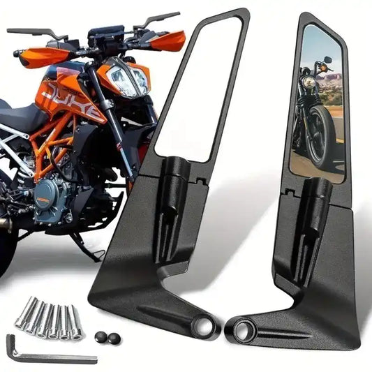ClearVision™: Espejos Alerón Moto Abatibles Universal 180° + Accesorios